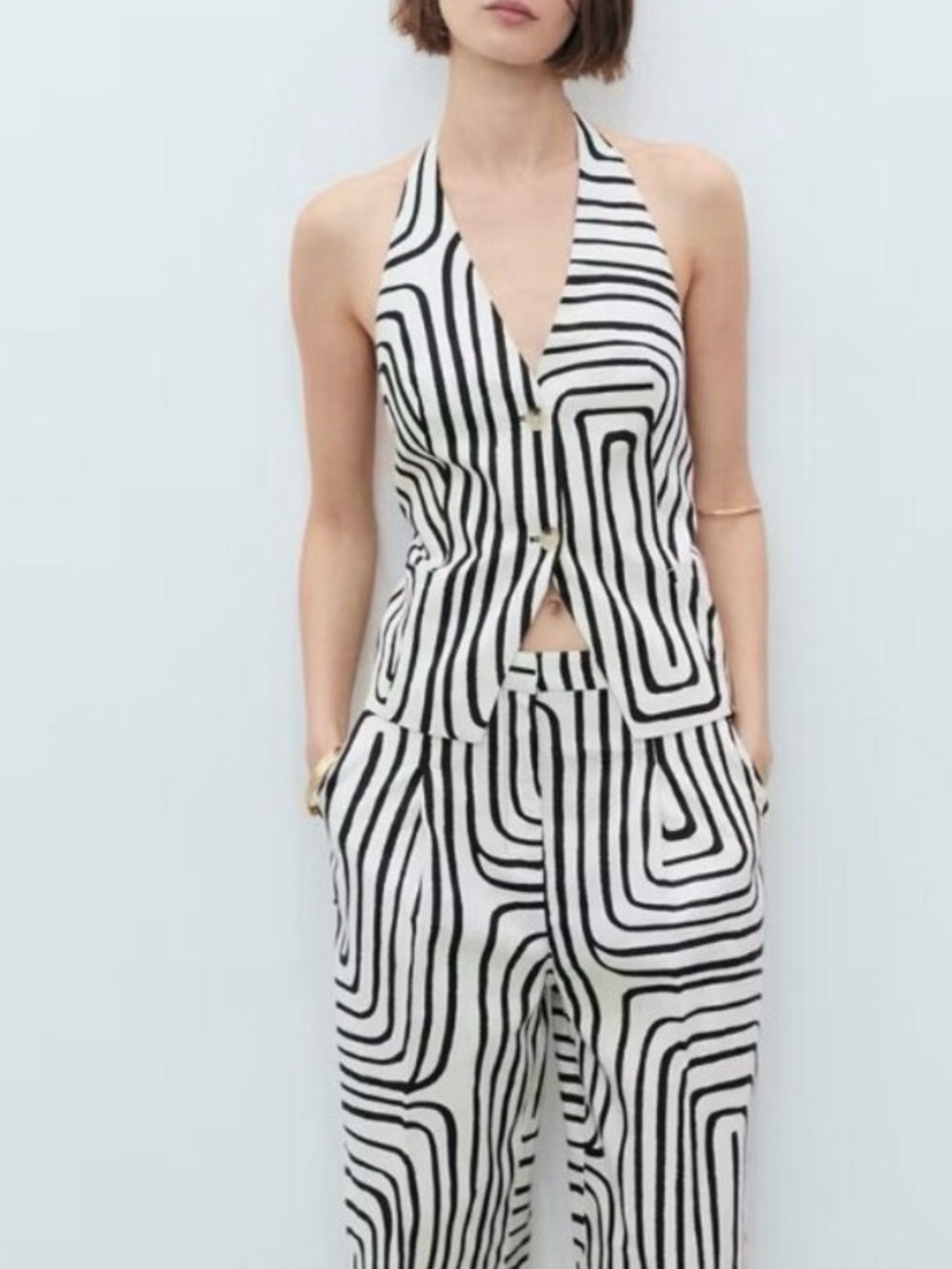 Mango linen vest top